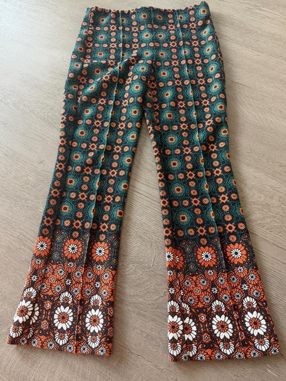 Maeve Margot Kick Flare Multicolor Floral Print Pull On Pants Size S